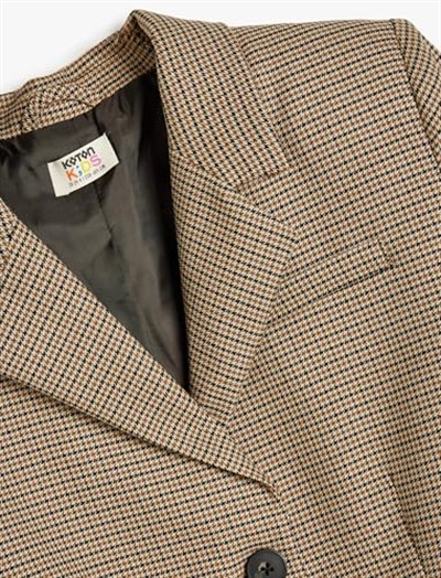 Blazer Ceket Klasik Yaka Cep Detaylı Uzun Kollu Düğmeli