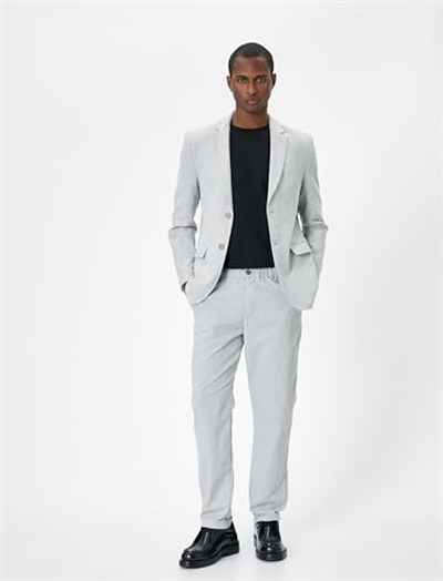 Blazer Ceket Slim Fit Cep Detaylı Düğmeli