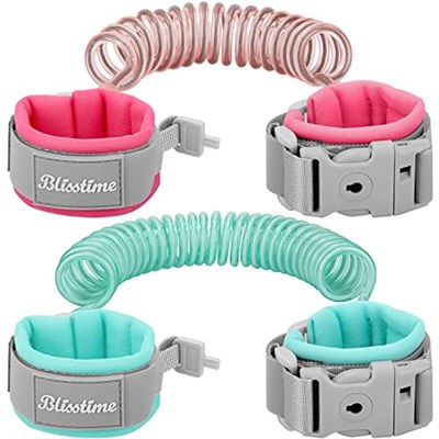 Blisstime Yeni Yürümeye Başlayan Çocuk Tasması, 2li Paket Çocuk Tasma Kaybolmaya Karşı Bilek Bağlantısı, Anahtar Kilitli Bebek Tasma Koşum Takımı Yeni Yürümeye Başlayan Çocuklar için (Nane Yeşili + P