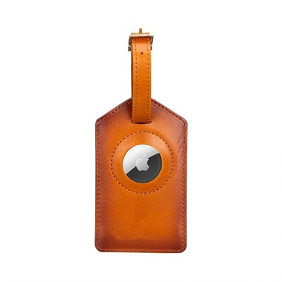 Bloominbag Airconrad Voyage Luxe Tan Deri Airtag Bagaj & Bavul Etiketi