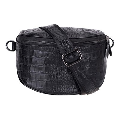 Bloominbag Alora Noir Croc Siyah Deri Bel Çantası