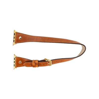 Bloominbag Alpine Double Tour Mocca Brown Hakiki Deri Apple Watch Kordonu - 44/45/46/49mm