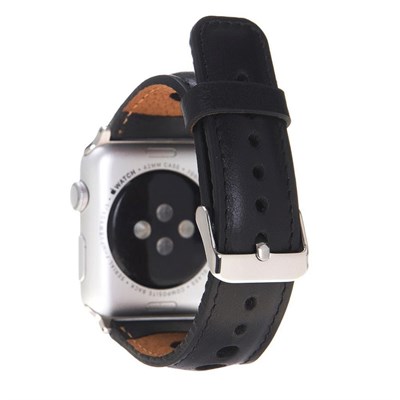 Bloominbag Alpine Noir Black Hakiki Deri Apple Watch Kordonu - 44/45/46/49mm