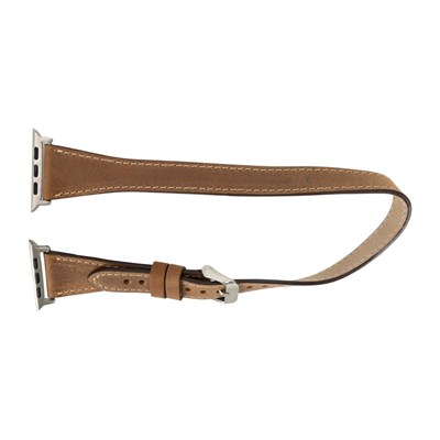 Bloominbag Alpine Slim Double Tour Heritage Saddle Hakiki Deri Apple Watch Kordonu - 44/45/46/49mm