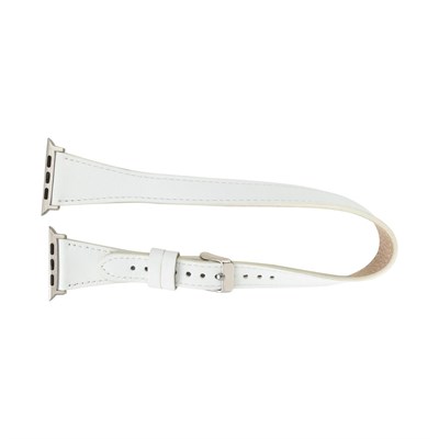 Bloominbag Alpine Slim Double Tour Ivory White Hakiki Deri Apple Watch Kordonu - 44/45/46/49mm