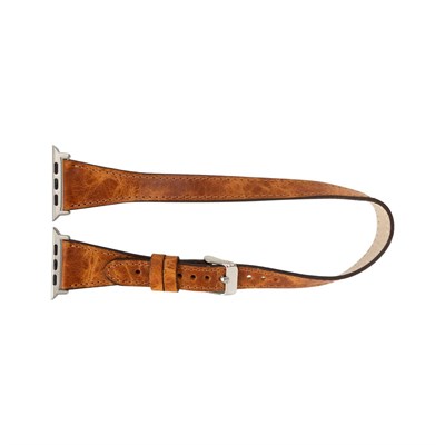 Bloominbag Alpine Slim Double Tour Mocca Brown Hakiki Deri Apple Watch Kordonu - 44/45/46/49mm