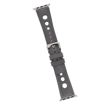Bloominbag Alpine Stone Gray Hakiki Deri Apple Watch Kordonu - 44/45/46/49mm