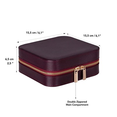 Bloominbag Amanda Burgundy Bloom Grande Gerçek Deri Takı & Mücevher Kutusu