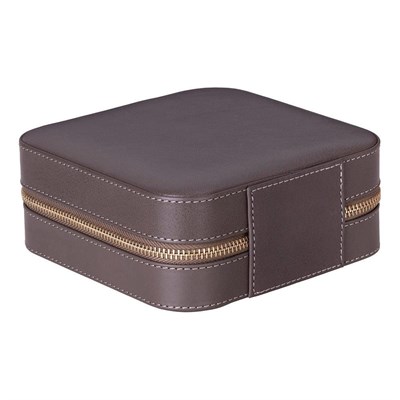 Bloominbag Amanda Mushroom Taupe Grande – Gerçek Deri Takı & Mücevher Kutusu