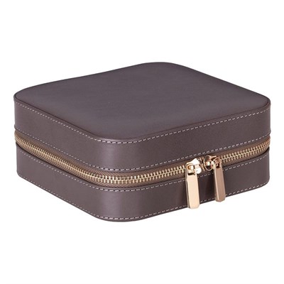 Bloominbag Amanda Mushroom Taupe Grande – Gerçek Deri Takı & Mücevher Kutusu