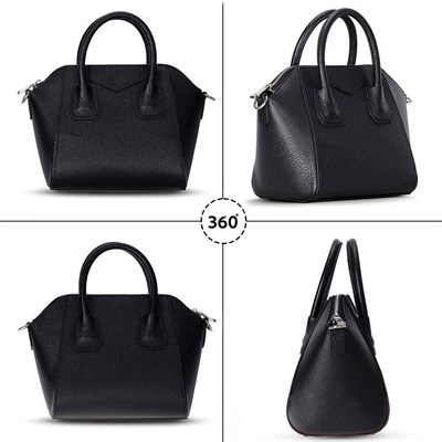 Bloominbag Aria Noir Black Medium Hakiki Deri Kadın El & Omuz Çantası
