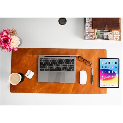 Bloominbag Atelier 91 Dark Mocha Leather Desk Mat Large