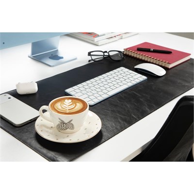 Bloominbag Atelier 91 Noir Black Leather Desk Mat - Medium