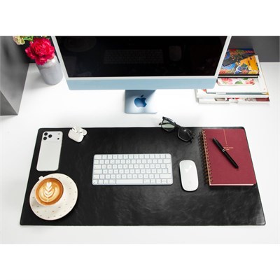 Bloominbag Atelier 91 Noir Black Leather Desk Mat - Medium
