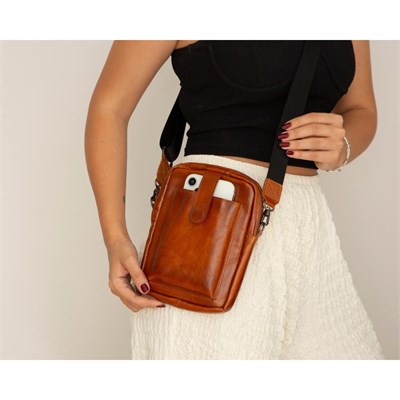 Bloominbag Bloombag Cognac Brown Hakiki Deri Crossbody Çanta