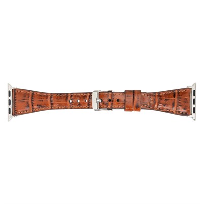 Bloominbag Bloomband Signature Croc Brown Leather Apple Watch Band - 44/45/46/49mm