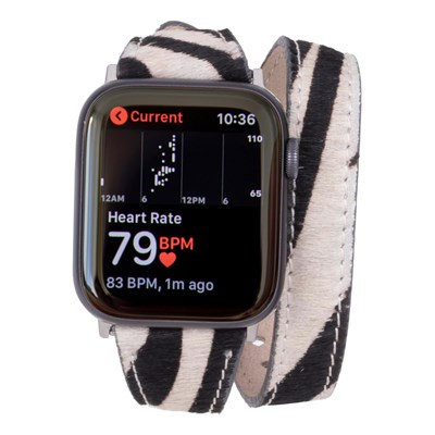 Bloominbag Bloomband Wild Zebra Slim Double Tour Leather Apple Watch Band - 44/45/46/49mm