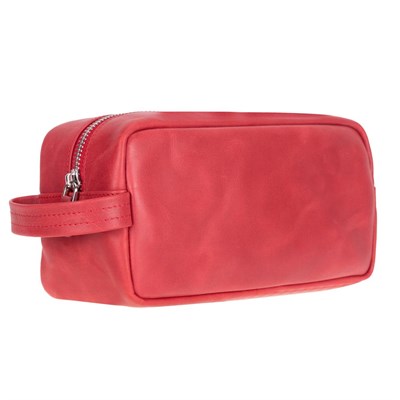 Bloominbag Bloombiel Crimson Red Kırmızı Hakiki Deri Seyahat Ve Makyaj Çantası