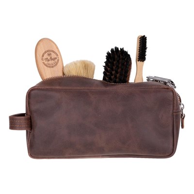 Bloominbag Bloombiel Mahogany Kahverengi Hakiki Deri Seyahat Ve Makyaj Çantası