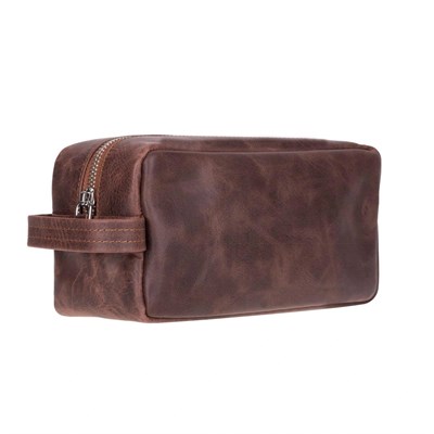 Bloominbag Bloombiel Mahogany Kahverengi Hakiki Deri Seyahat Ve Makyaj Çantası