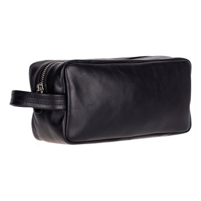Bloominbag Bloombiel Obsidian Siyah Hakiki Deri Seyahat Ve Makyaj Çantası