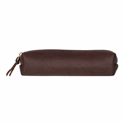 Bloominbag Bloombox Espresso Brown Hakiki Deri Kalem & Makyaj Çantası