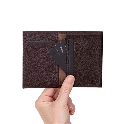 Bloominbag Bloomcard Verta Chestnut Brown Hakiki Deri Dikey Kartlık