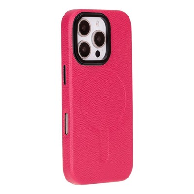 Bloominbag Bloomcase Aeris Electric Fuchsia Iphone 16 Pro Magsafe Hakiki Deri Kılıfı