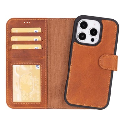 Bloominbag Bloomcase Apple Iphone 16 Pro Max – Urban Moccasin Hakiki Deri Cüzdanlı Telefon Kılıfı