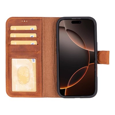 Bloominbag Bloomcase Apple Iphone 16 Pro Max – Urban Moccasin Hakiki Deri Cüzdanlı Telefon Kılıfı