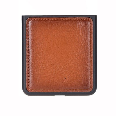 Bloominbag Bloomcase Flex Cool Tan Hakiki Deri Samsung Galaxy Z Flip 7 Kılıf(6.9