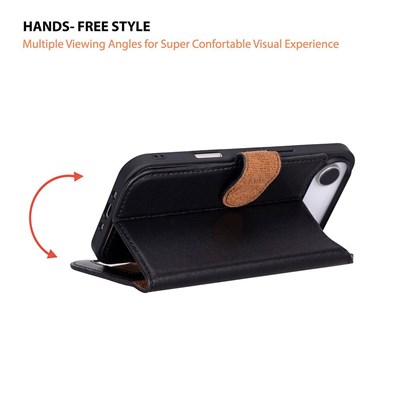 Bloominbag Bloomcase Magic Wallet Obsidian Black Hakiki Deri Iphone 17 Air(6.5