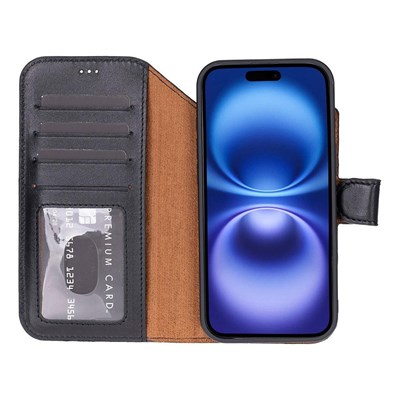 Bloominbag Bloomcase Magic Wallet Obsidian Black Hakiki Deri Iphone 17 Air(6.5