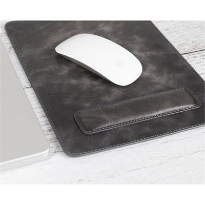 Bloominbag Bloomdesk Ease Stone Grey Hakiki Deri Bilek Destekli Mouse Pad