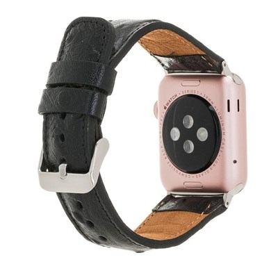 Bloominbag Bloominband Charcoal Noir Deri Apple Watch Kordonu-44/45/46/49mm