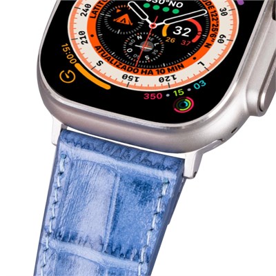 Bloominbag Bloominband Midnight Marine Croco Deri Apple Watch Kordonu-44/45/46/49mm