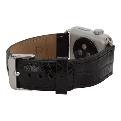 Bloominbag Bloominband Noir Croco Deri Apple Watch Kordonu-44/45/46/49mm
