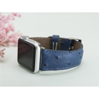 Bloominbag Bloominband Prussian Blue Deri Apple Watch Kordonu-44/45/46/49mm