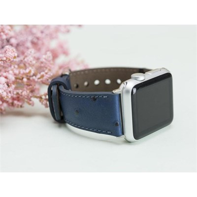 Bloominbag Bloominband Prussian Blue Deri Apple Watch Kordonu-44/45/46/49mm