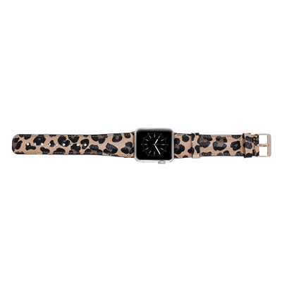 Bloominbag Bloominband Savanna Leopard Deri Apple Watch Kordonu-44/45/46/49mm