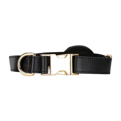 Bloominbag Bloompaw Black Airtag Yuvalı Hakiki Deri Pet Tasma