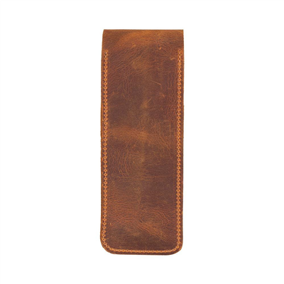 Bloominbag Bloompenpouch Çift Kalemlik Saddle Brown Deri Kılıf