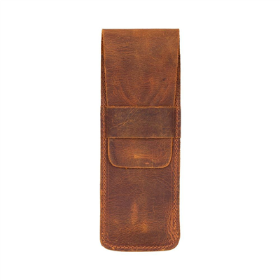Bloominbag Bloompenpouch Çift Kalemlik Saddle Brown Deri Kılıf