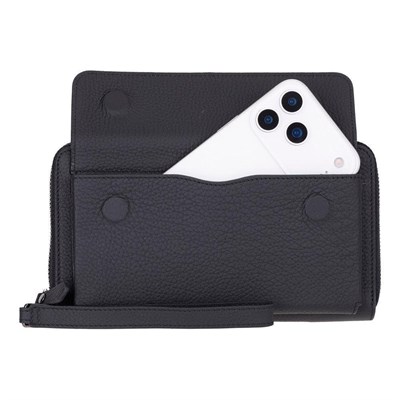 Bloominbag Bloomporter Shadow Black Hakiki Deri Telefon Bölmeli Cüzdan