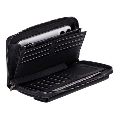 Bloominbag Bloomporter Shadow Black Hakiki Deri Telefon Bölmeli Cüzdan