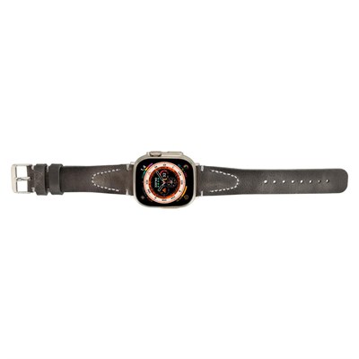 Bloominbag Bloomstrap Avilla Ash Gray Hakiki Deri Apple Watch Kayışı-44/45/46/49mm