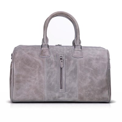 Bloominbag Bloomvoyage Ash Gray Hakiki Deri Duffle Çanta - Kadın Seyahat & Hafta Sonu Çantası