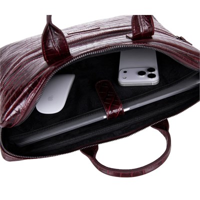 Bloominbag Burgundy Croco Hakiki Deri 13-14 Inç Macbook/laptop Çantası