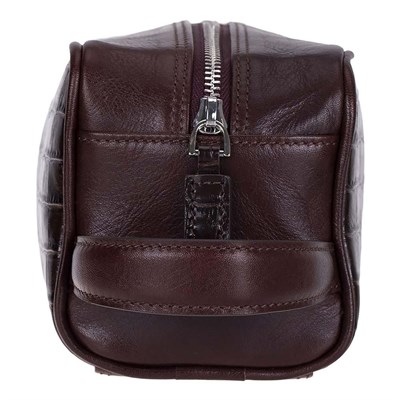 Bloominbag Burgundy Croco Hakiki Deri Unisex Seyahat Bakım Çantası