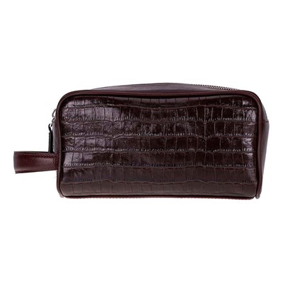 Bloominbag Burgundy Croco Hakiki Deri Unisex Seyahat Bakım Çantası